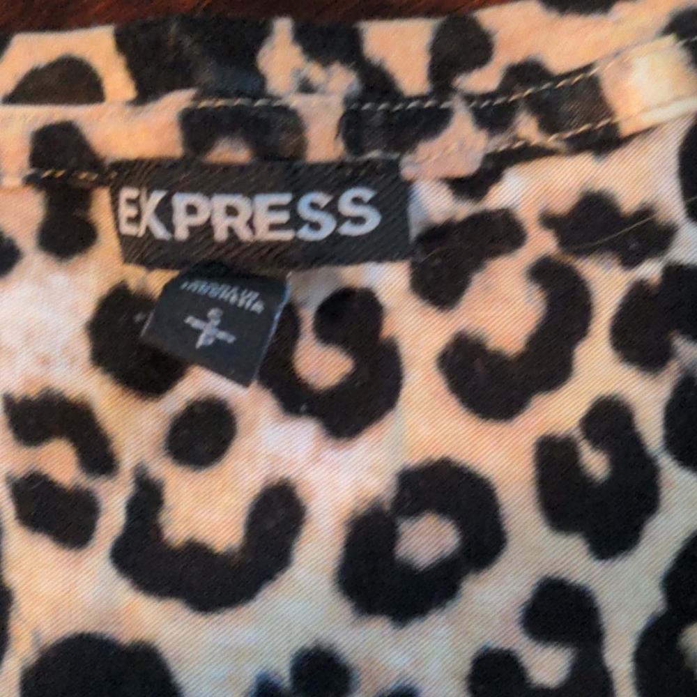 Express V neck long sleeve sheer top - Picture 2 of 3